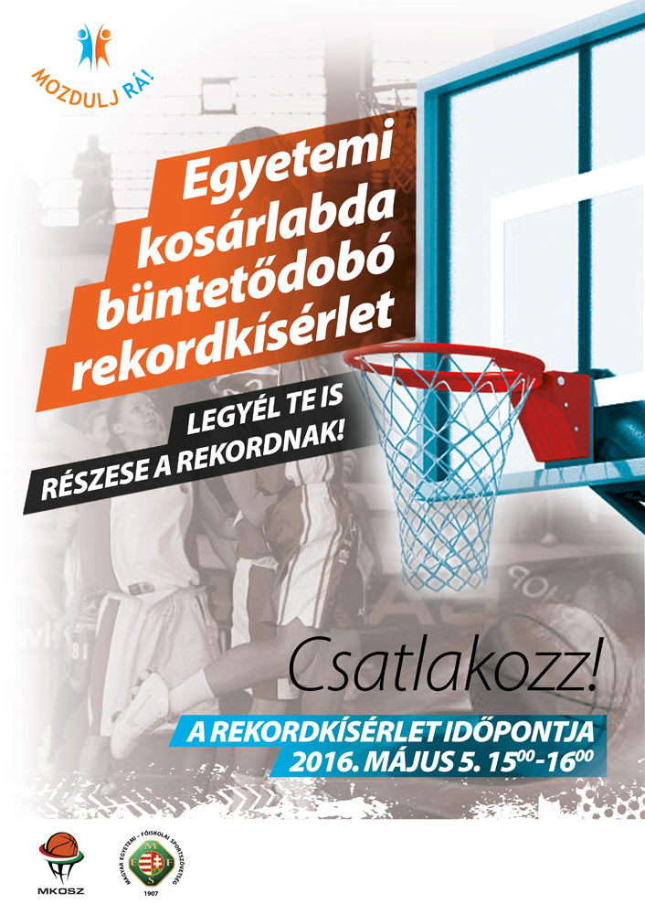 Egyetemi Kosárlabda Büntetődobó Rekordkísérlet (plakát)