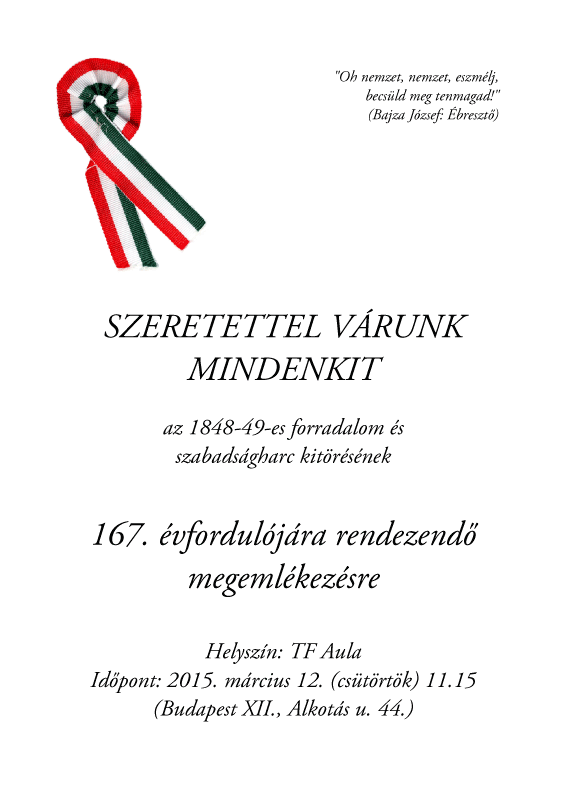 Meghívó a TF 48-as megemlékezésére (plakát) (2015)
