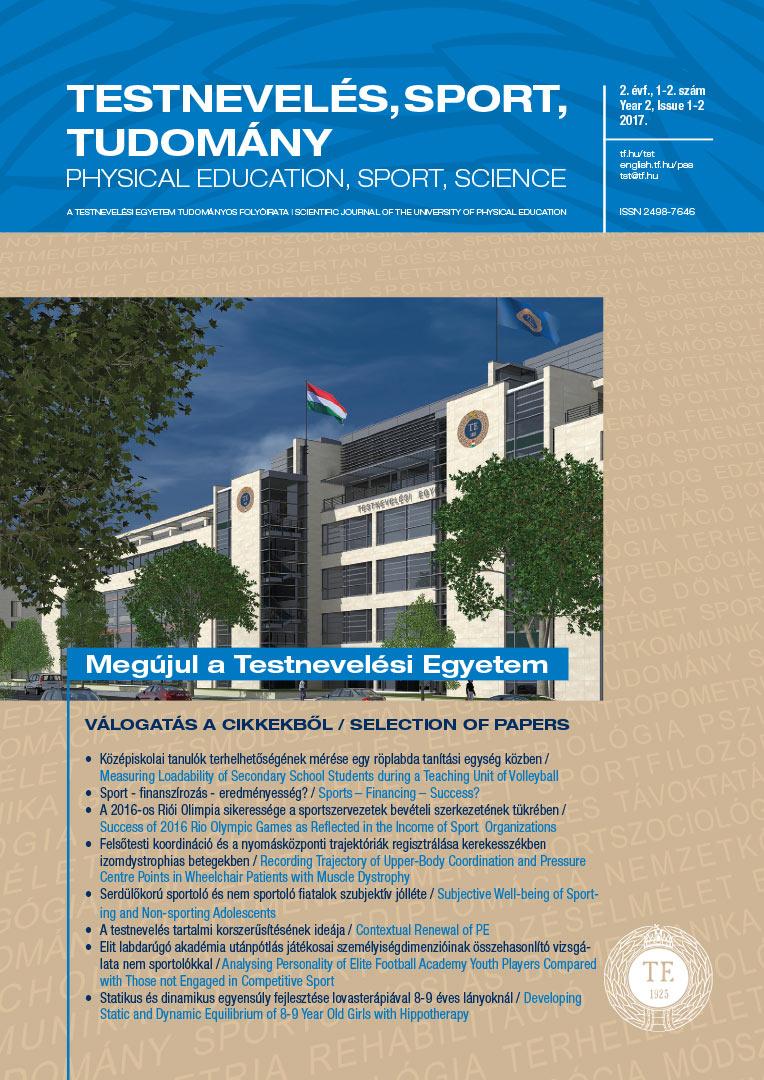 A Testnevelési Egyetem Tudományos Folyóirata 2017/1-2 (cover)