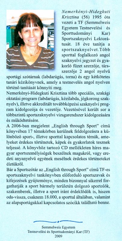 Sportszótár (borító, hátulja) Sportszótár (borító, hátulja)