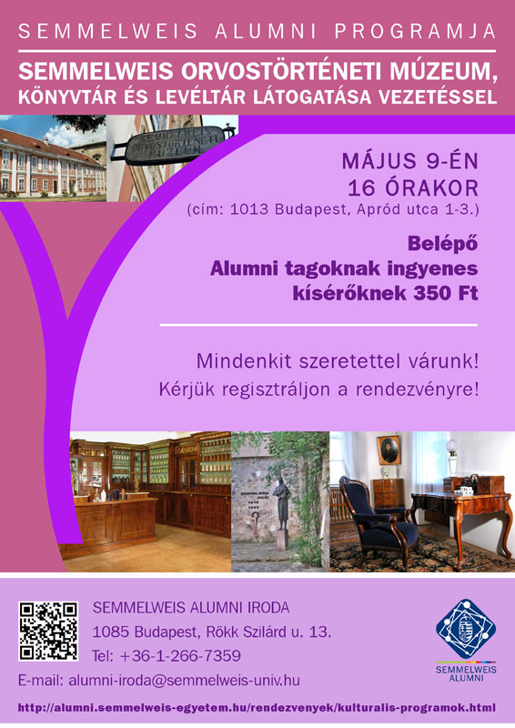 A Semmelweis Alumni májusi programjai A Semmelweis Alumni májusi programjai