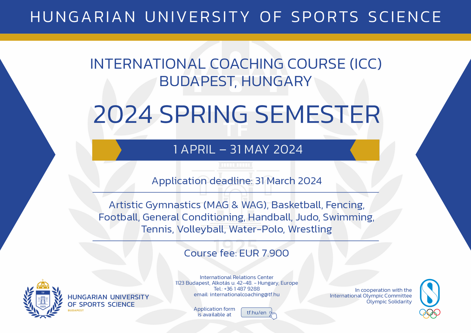 HUSS International Coaching Course (flyer)